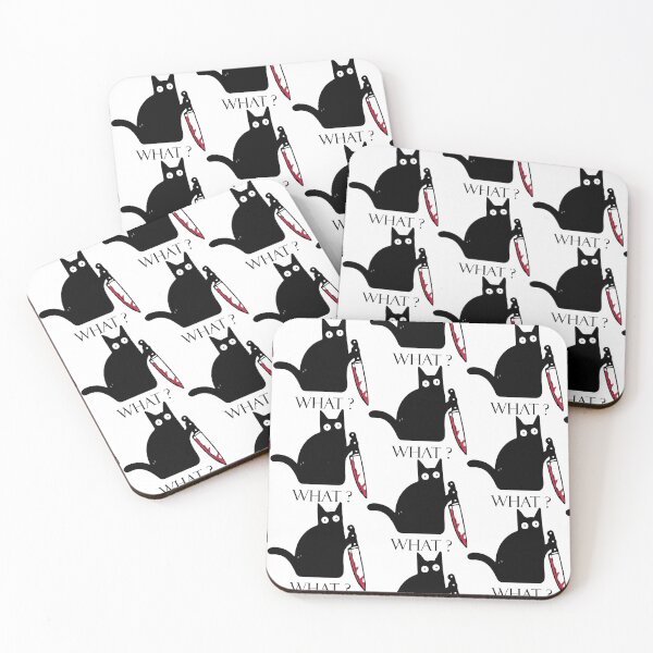 Item preview, Black cat ,cute cat, what cat, crazy black cat, funny cat, murderous cat designed and sold by MajesticInk.
