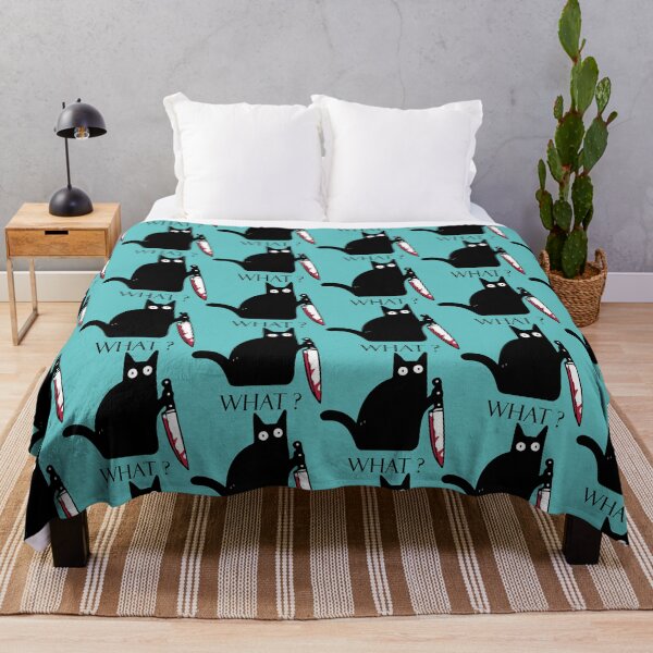 Item preview, Black cat ,cute cat, what cat, crazy black cat, funny cat, murderous cat designed and sold by MajesticInk.