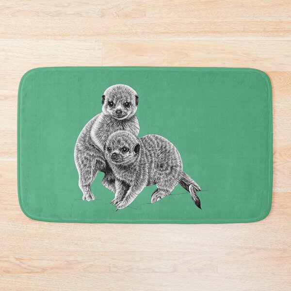 Item preview, Baby meerkats - ink illustration - green designed and sold by LorenDowding.