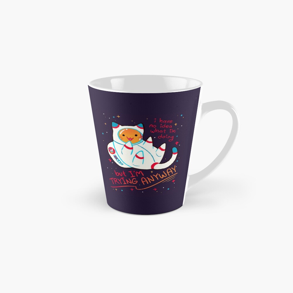 "I'M TRYING ANYWAY" Catstronaut Coffee Mug