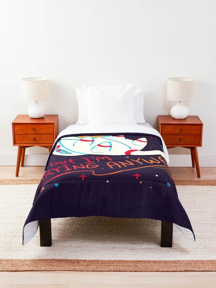Alternate view of "I'M TRYING ANYWAY" Catstronaut Comforter