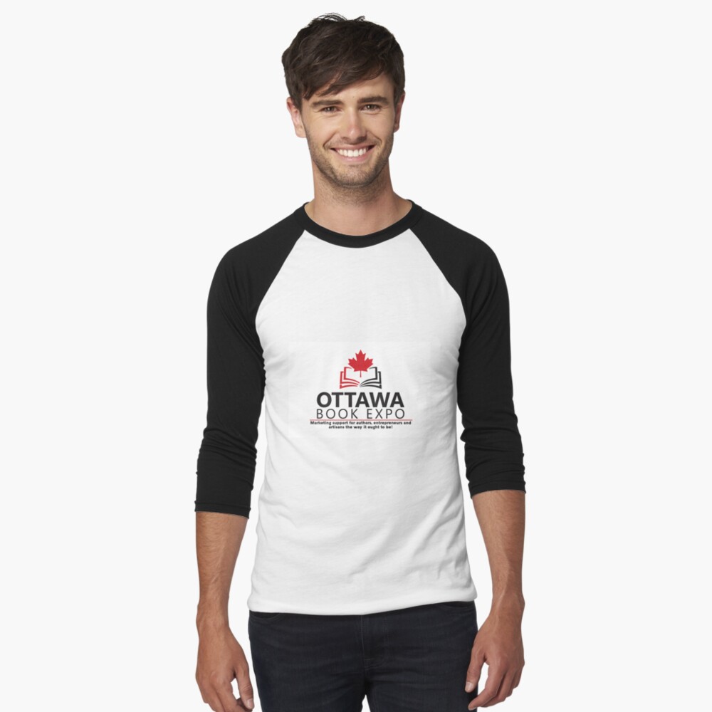 Ottawa Book Expo 2020 logo Baseball ¾ Sleeve T-Shirt