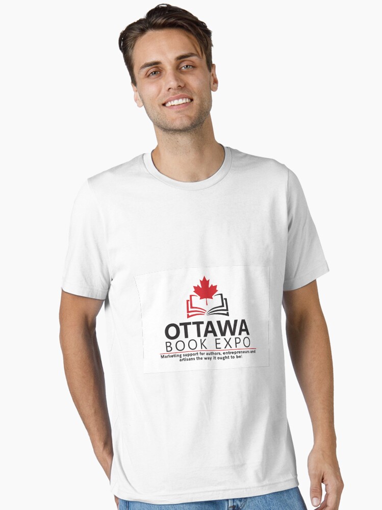 Thumbnail 1 of 7, Essential T-Shirt, Ottawa Book Expo 2020 logo designed and sold by agoramedia.