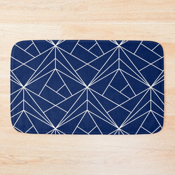 Item preview, Elegant geometric white lining navy blue 2020 trend designed and sold by KA DESIGNS.