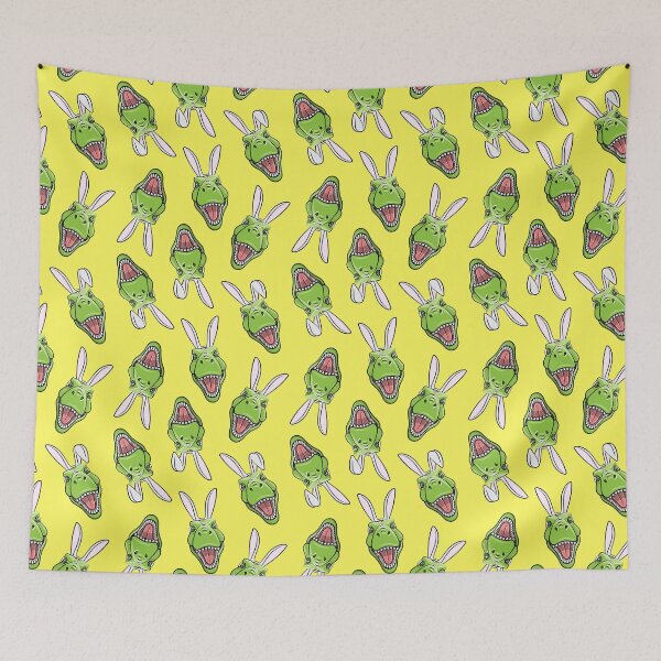 Item preview, Tyrannosaurus with Bunny Ears - yellow designed and sold by littlearrow.