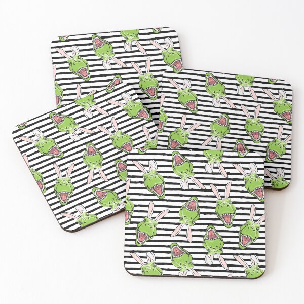 Item preview, Tyrannosaurus rex with Bunny Ears - black stripes designed and sold by littlearrow.