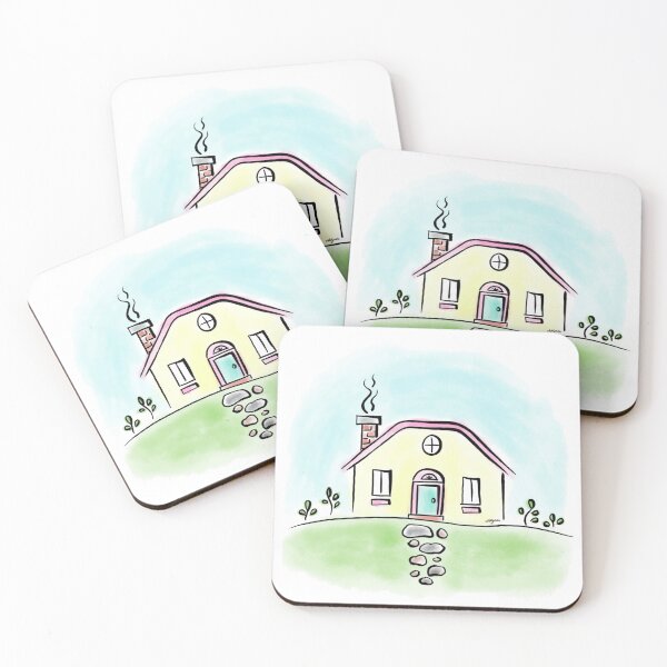 Item preview, cottage house pastel doodle designed and sold by OddityArts.