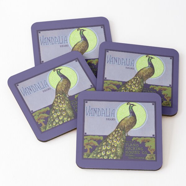 Item preview, Antique Produce Label / Gorgeous Peacock Illustration / Art Nouveau designed and sold by FuzzyHoney.