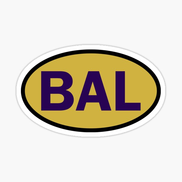 Baltimore - BAL - football - oval sticker and more Sticker