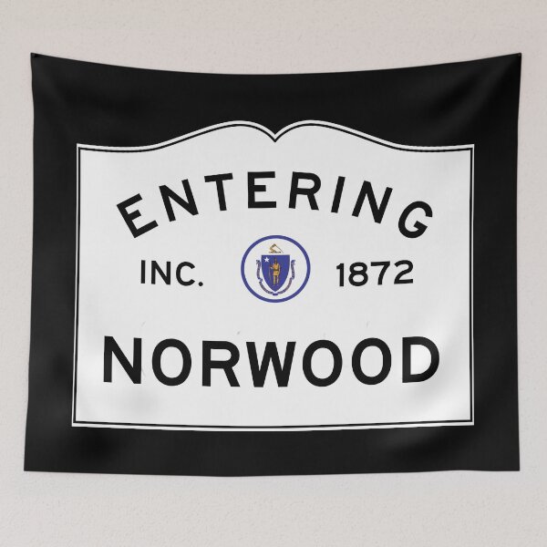 Item preview, Entering Norwood Massachusetts - Commonwealth of Massachusetts Road Sign  designed and sold by NewNomads.