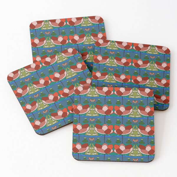 Item preview, Flowers Vases Birds And Sky Horizontal Stripe designed and sold by LeilaBlackrose.