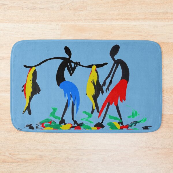 Item preview, Two colorful African hunters with fish designed and sold by Squirrox.