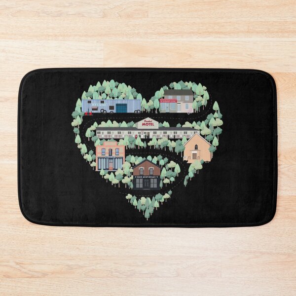 Item preview, I Love the Town of Schitt's Creek, where everyone fits in. From the Rosebud Motel to Rose Apothecary, a drawing of the Schitt's Creek Buildings designed and sold by The-Goods.