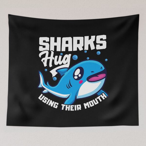 Item preview, Sharks Hug Using Their Mouth Funny Shark Pun designed and sold by perfectpresents.