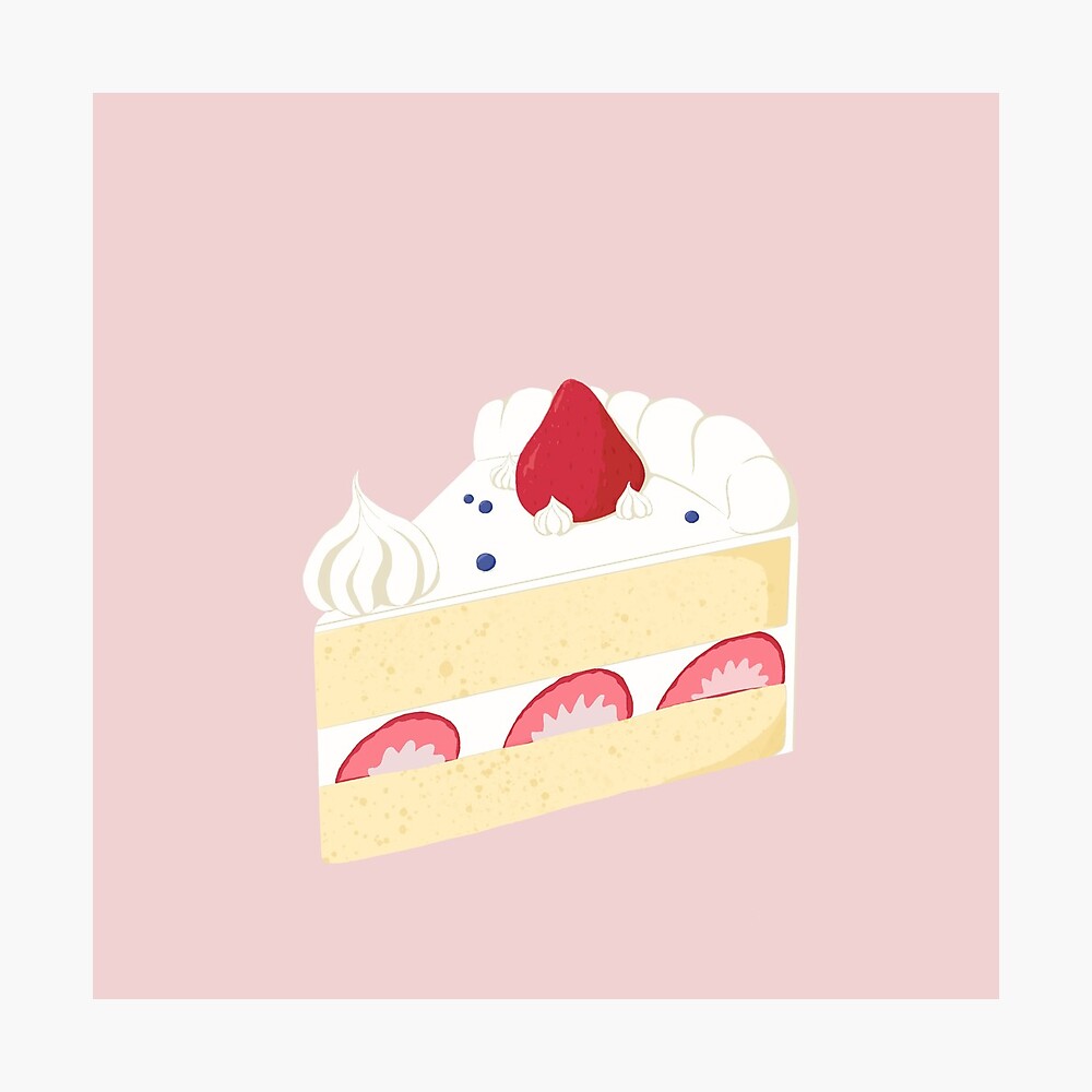 anime strawberry cake slice