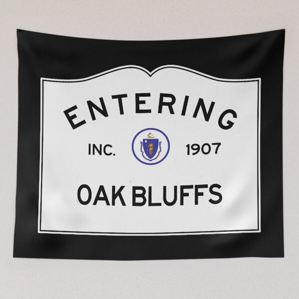 Item preview,  Entering Oak Bluffs Massachusetts - Commonwealth of Massachusetts Road Sign  designed and sold by NewNomads.
