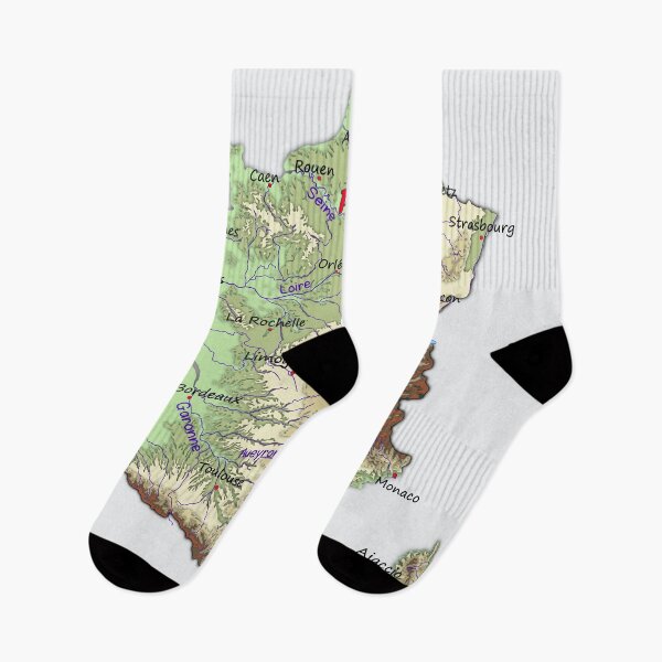 Item preview, FRANCE detailed physical map topographic map of FRANCE with Capitals and Major Lakes and Rivers designed and sold by mashmosh.