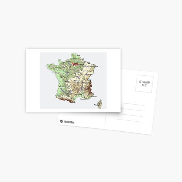 France Detailed Physical Map Topographic Map Of France With Capitals And Major Lakes And Rivers