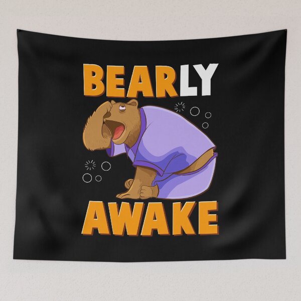 Item preview, Bearly Awake Funny Barely Awake Sleepy Bear Pun designed and sold by perfectpresents.