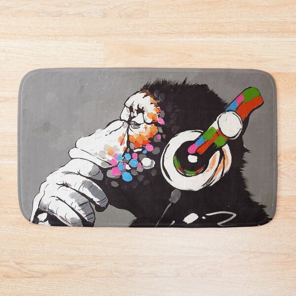 Item preview, Banksy DJ Monkey Thinker with Headphones designed and sold by pamelakaufman.