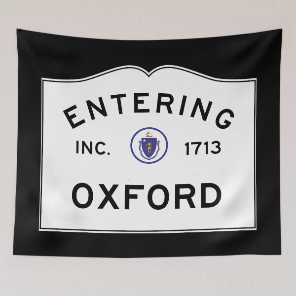 Item preview,  Entering Oxford Massachusetts - Commonwealth of Massachusetts Road Sign  designed and sold by NewNomads.