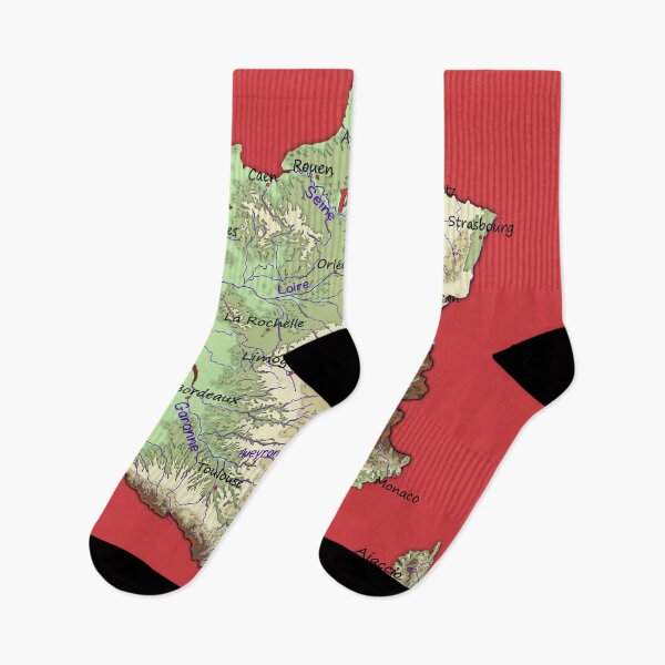 Item preview, relief map of France topographic map of FRANCE with Capitals and Major Rivers Flame Scarlet background designed and sold by mashmosh.
