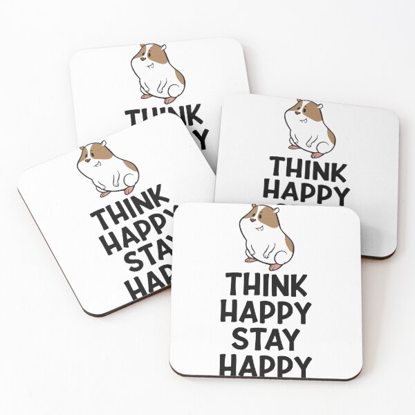 Item preview, Think Happy Stay Happy Hamster - Black designed and sold by saechla.