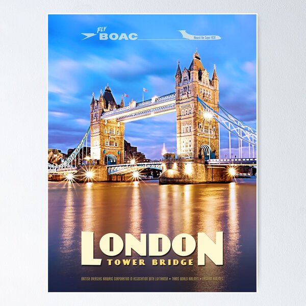 Item preview, Vintage-Style London Travel Poster designed and sold by travelwitheric.