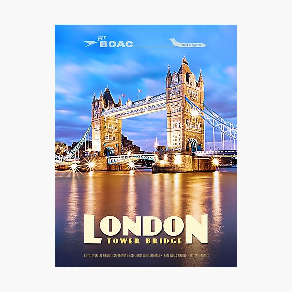 Item preview, Vintage-Style London Travel Poster designed and sold by travelwitheric.