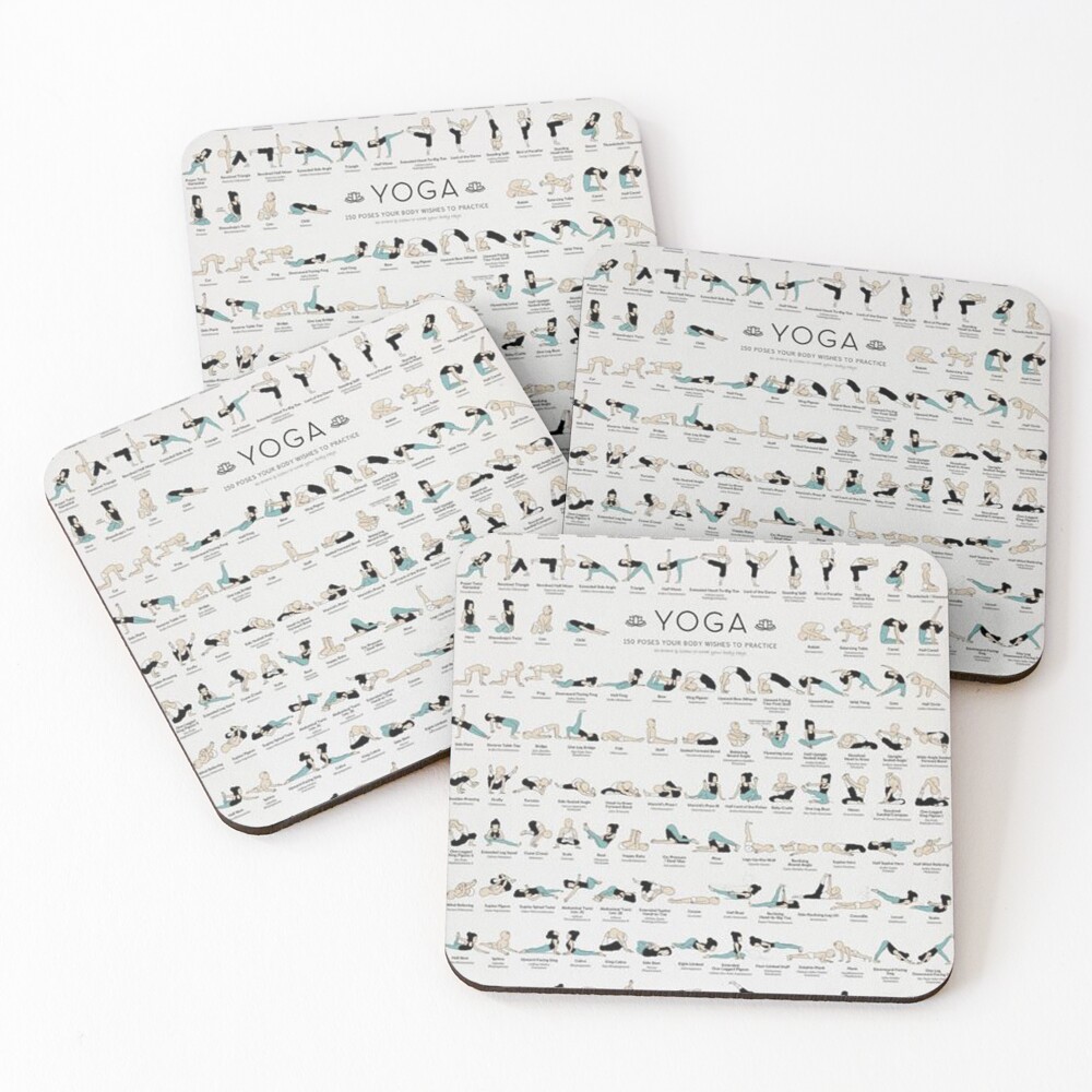 Yoga poster - 39 Poses Coasters (Set of 39) Yoga poster - 39 Poses Coasters (Set of 39)