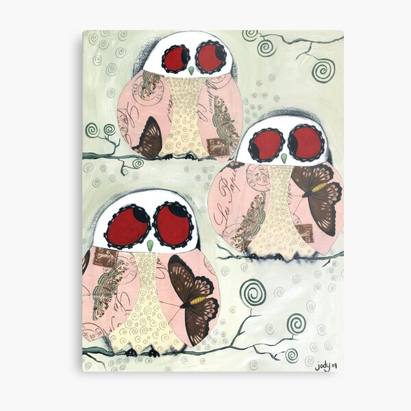 Three wise owls Metal Print