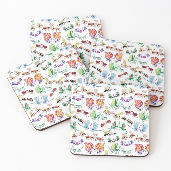 Item preview, Funny insects falling in love in a pattern design designed and sold by Zoo-co.