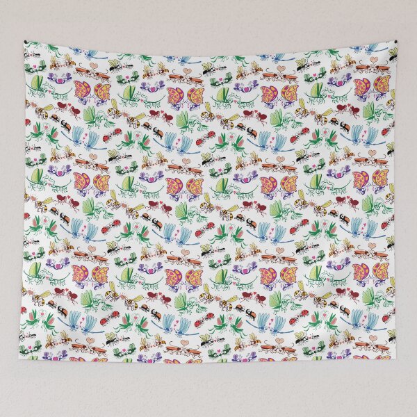 Item preview, Funny insects falling in love in a pattern design designed and sold by Zoo-co.