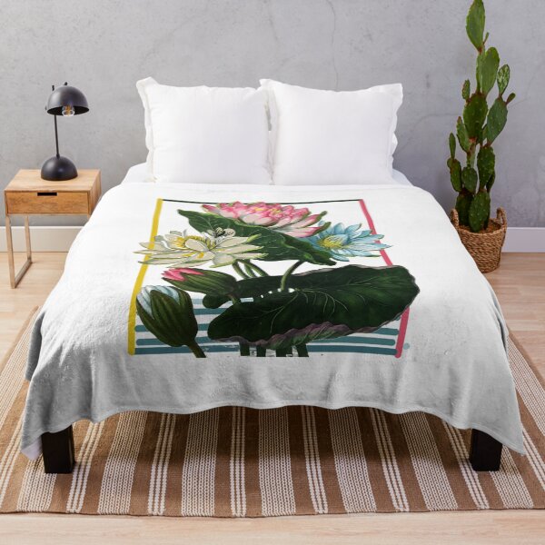 Item preview, Spring Lotus with Pink, Blue and White With Honey Bee designed and sold by EightWinds.