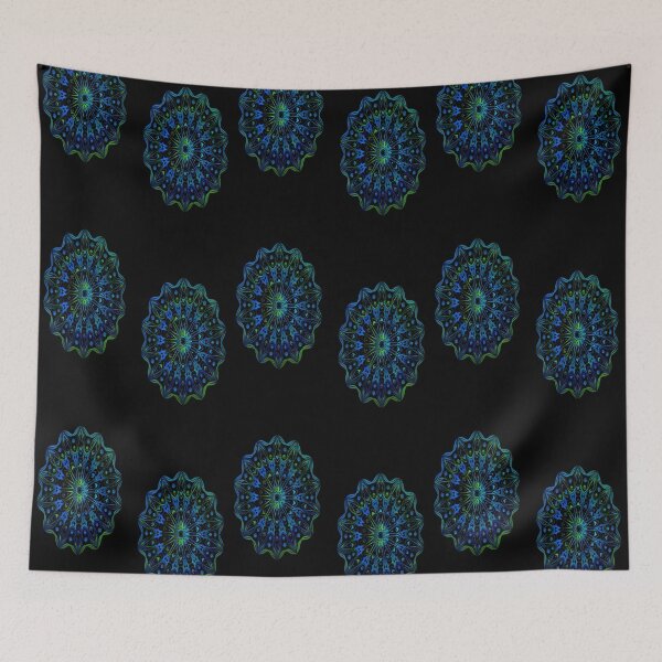 Item preview, Blue and green mandala pattern designed and sold by tetibright.