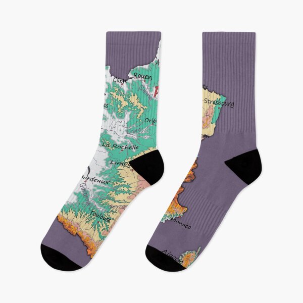 Item preview, map of FRANCE with relief topographic map of FRANCE with Major cities and Rivers Grape Compote background designed and sold by mashmosh.