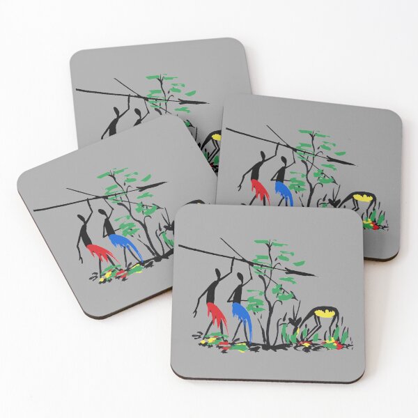 Item preview, Two colorful African hunters stalking a gazelle designed and sold by Squirrox.