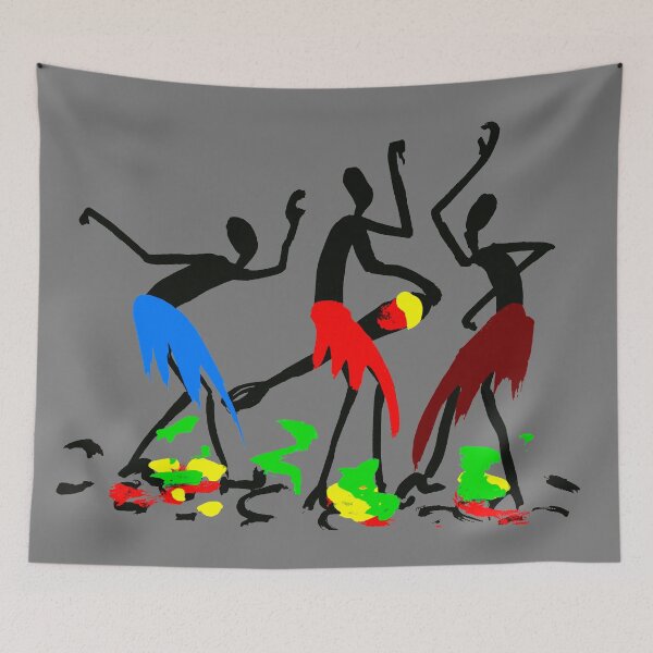 Item preview, Three colorful Africans dancing (1) designed and sold by Squirrox.