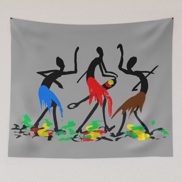 Item preview, Three colorful Africans dancing (2) designed and sold by Squirrox.