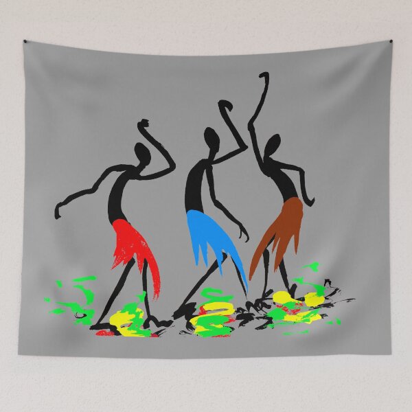 Item preview, Three colorful Africans dancing (3) designed and sold by Squirrox.