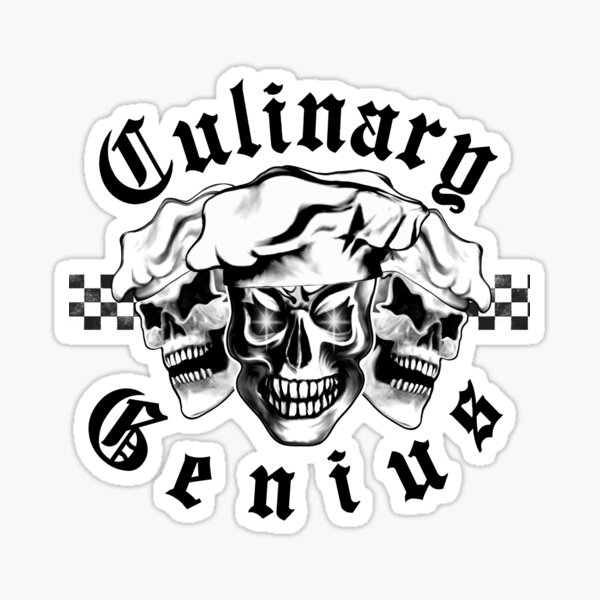 Item preview, Chef Skull Trio: Culinary Genius (black text) designed and sold by sdesiata.