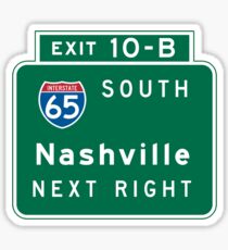 Pegatina Nashville, TN Road Sign, USA