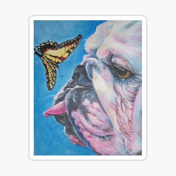 English Bulldog Fine Art Painting Sticker