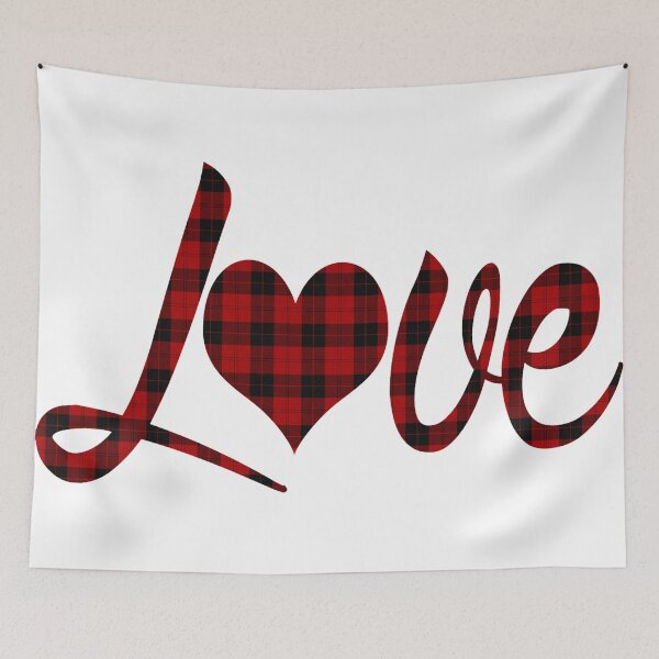 Aperçu de l'œuvre Love Heart Flannel Printed Design - Happy Happy Valentine's Day print créée et vendue par BestStuffDepot.