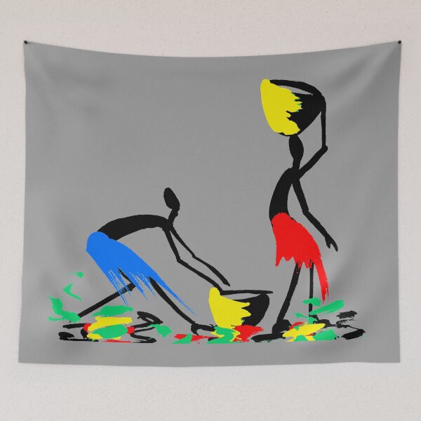 Item preview, A colourful African couple carrying baskets. designed and sold by Squirrox.