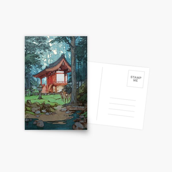 Item preview, Temple in the Woods by Yoshida Hiroshi designed and sold by ArtExpression.
