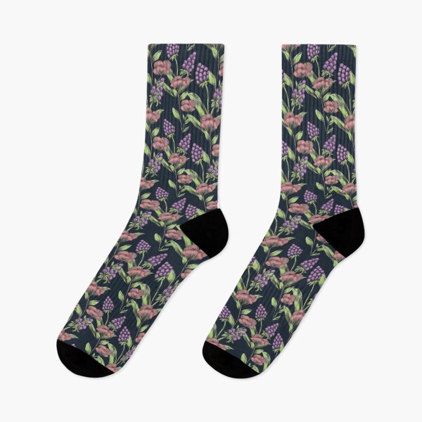 Item preview, Delicate Spring Flowers on Deep Blue designed and sold by TimorousEclectc.