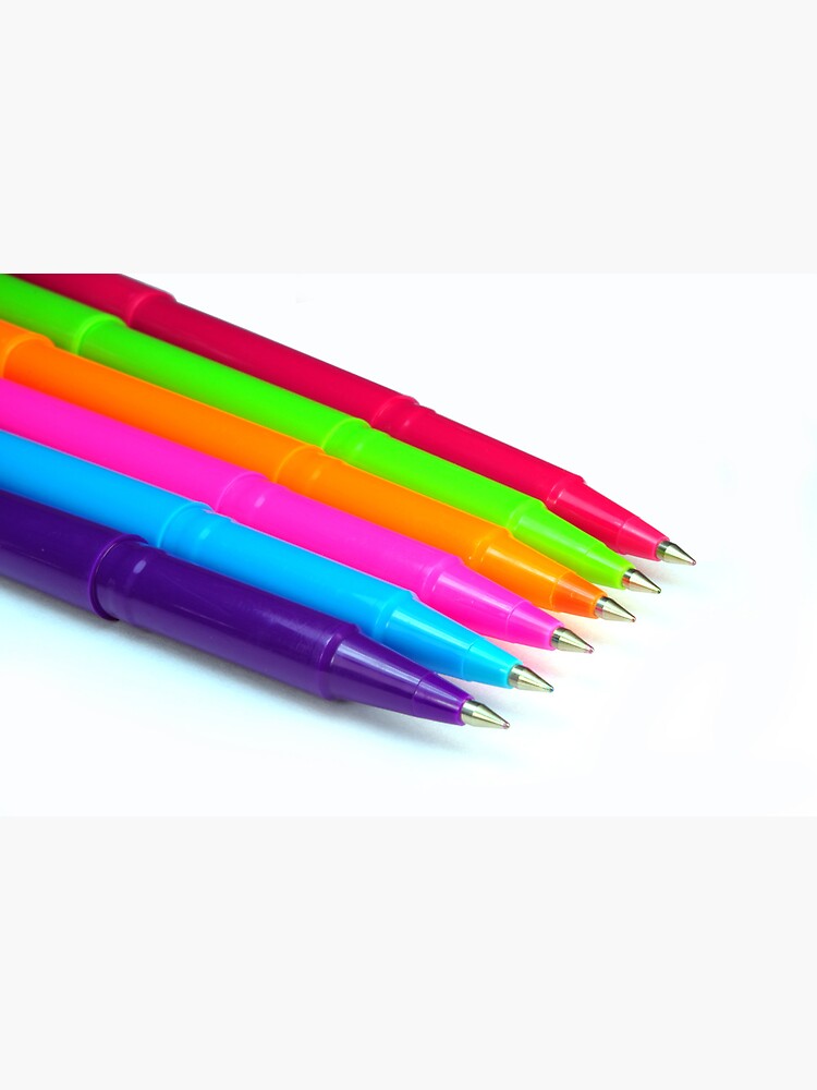 Multicolor pens on white background. Photographic Print for Sale