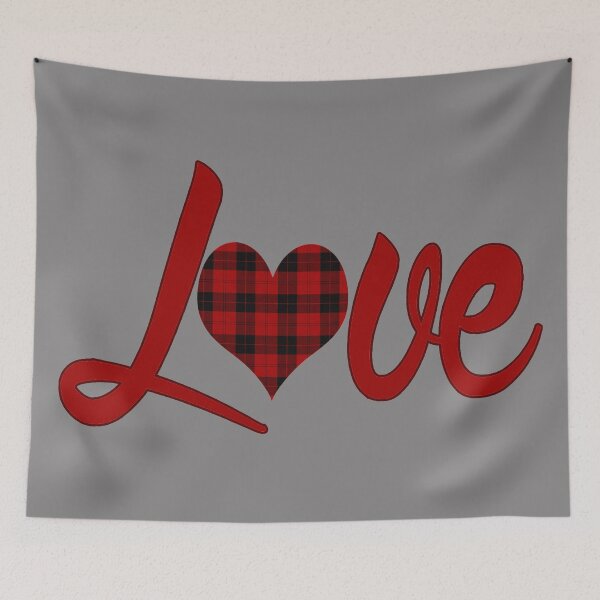 Aperçu de l'œuvre Love Heart Flannel Printed Design - Happy Happy Valentine's Day print créée et vendue par BestStuffDepot.