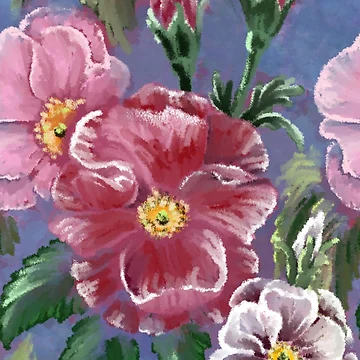 Artwork thumbnail, Spring Evening Damask Roses by Rasendyll